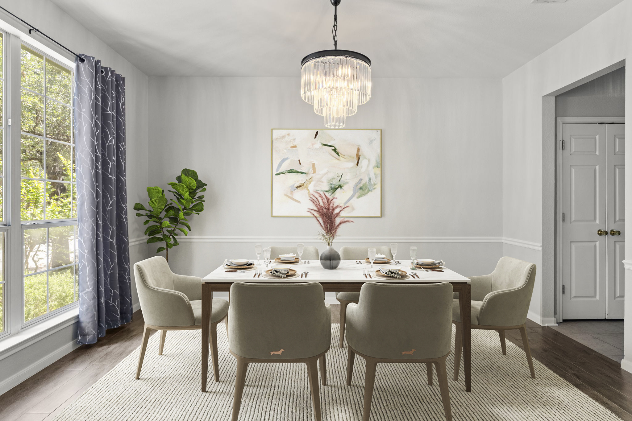 Virtually staged home after